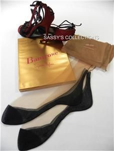  PR Fancy Seamed FF Black Foot Vintage Nylon Stockings 9 5 34