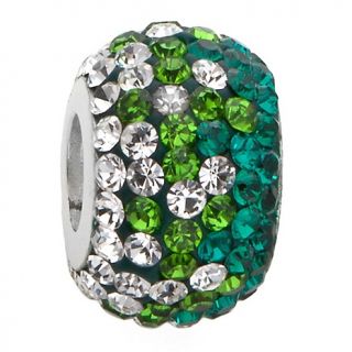 222 291 charming silver inspirations green fade crystal bead charm