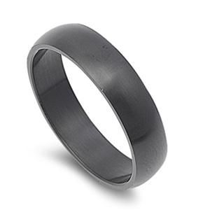  Stainless Steel Matt Finish Black Ring Free Engraving