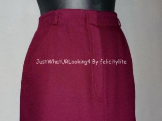 JONES NEW YORK Womens Burgundy Worsted Wool Career Skirt Size 6