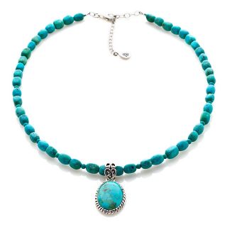 212 346 studio barse turquoise 17 necklace with turquoise oval drop