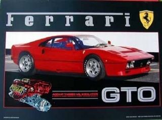1984 Ferrari 288 GTO Twin Turbo Cutaway Car Poster