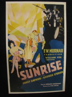  Gaynor George OBrien 1927 Sunrise Movie Poster F w Murnau Jazz