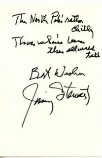 James Stewart Oversize Signed Card Autographed Inscription North Pole
