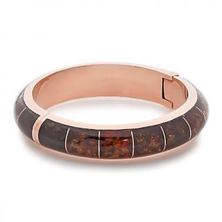 215 518 mine finds by jay king inlaid amber copper bangle bracelet