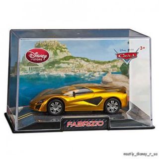 Disney Store Cars 2 Fabrizio Gold Diecast Collector Case Replica RARE
