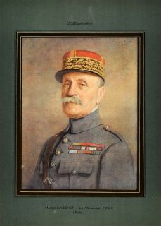 1929 Ferdinand Foch French Army Marechal Portrait WWI   ORIGINAL