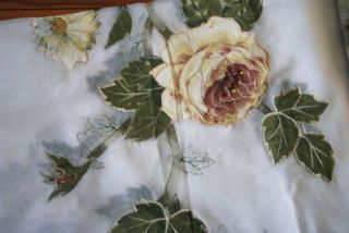 Applique Rose Embroidery Sheer Voile Curtain N Valance