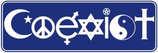 9000 Coexist Equality Diversity Bumper Sticker Decal 3x9