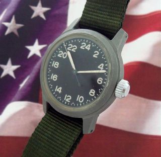  RARE Korean War Era Elgin 24 Hour Military Wrist Watch Serviced