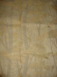 Designer Fairgrove Tree Forest Gold Gray Tan Latte Upholstery Fabric