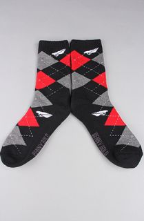 Benny Gold The Argyle Socks in Black Grey Red