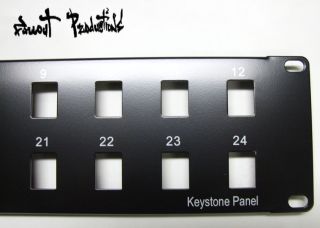 Black 24 Port Keystone Blank Rack Patch Panel 19 2U