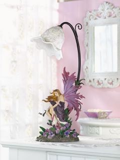 Orchid Fairy Table Lamp Fairy Resting in A Forest Glade of Flowers