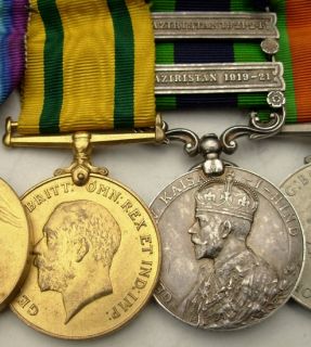 Superb WW1 India Medal Group Territorial War Medal India GSM Captain