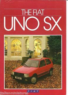 Fiat Uno SX Original English Brochure Colour 1984
