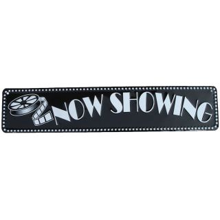 Movie Showings on Vintage Movie Theater Film Reel Now Showing Tin Sign Ne