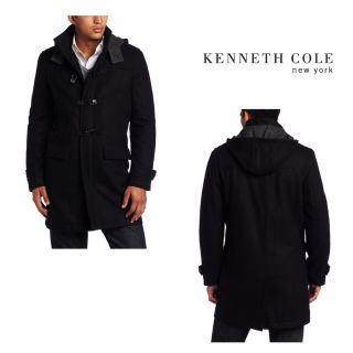  Kenneth Cole New York Men's Wool Peacoat Car Coat