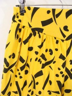 Vintage 80s Theme Costume Party Yellow Retro Harem Stretch Slouchy