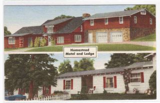 Homestead Motel Lodge Fifield Wisconsin Linen Postcard