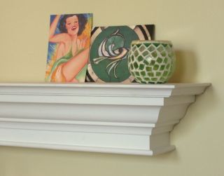 Traditional Custom Shelf Fireplace Mantle Mantel Primed Painted White
