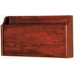 Wall Mounted File Holder Single Pocket Mahogany by Wooden Mallet