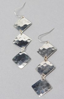 Accessories Boutique The Silver Metal Hammered Diamond Earrings