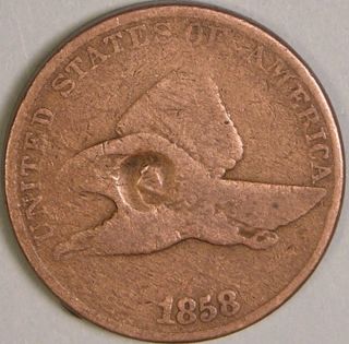 1858 Flying Eagle Large Letter Filler Coin FE 66