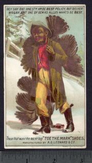 1800s N* Black Man steals Turkey A.G. Leonard Chicago Shoe Victorian