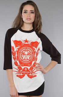 Obey The Soviet Crest Tee in White and Black