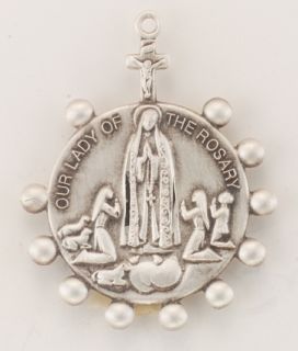 Catholic Fatima Finger Rosary Sterling Silver Medal