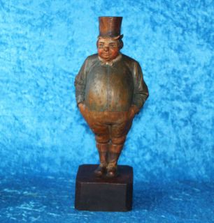  Black Forest Anri Carved Wood Figure Charles Dickens Joe the Fat Boy 1