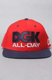 DGK The All Day Sport Snapback Cap in Red Navy