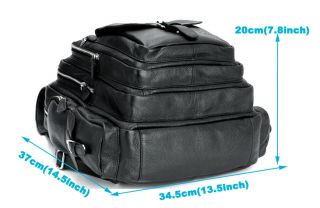 Tiding New Fashion Men Women Laptop Backpack Leather Shoulder Bag for