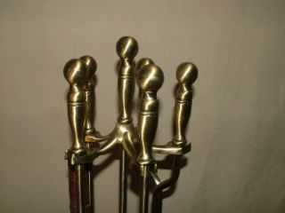 Brass Fireplace 6pc Tool Set Stand Clamp Poker Shovel Whisk Broom