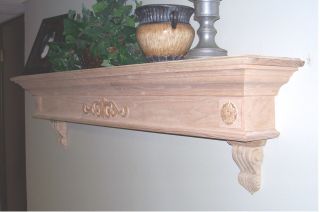 Solid Red Oak Wooden Fireplace Mantel Mantle Shelf 48 4 54 4 5 60