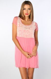 Free People The Aztec Chiffon Dress in Neon Pink