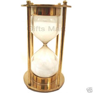 Brass Sand Timer 3 Minute Hourglass Hour Glass Vintage Nautical