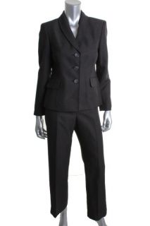 Evan Picone New Middleton Black Printed 2 PC Flat Front Pant Suit