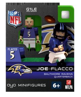 Joe Flacco OYO Mini Fig Figure Lego Compatible Baltimore Ravens NIP