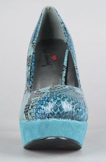 Sole Boutique The Broadway Shoe in Turquoise Snake