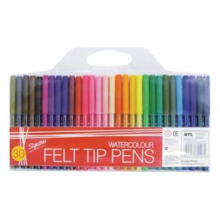 Large 30 Pack of Watercolour Felt Tip Pens Markers Drawing Writing