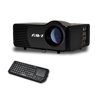 FAVI RioHD LED 3 LED Projector + Wireless Black Keyboard w/ Mouse