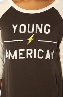 Junkfood Clothing The Young American Patches Baseball Raglan in