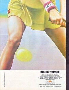 Vtg 1982 Print Ad Chris Evert Legs Tennis Ellesse Sports Wear Double