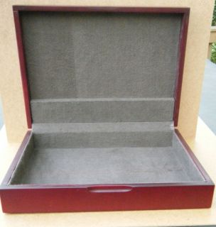 Wood Flatware Silverware Storage Box Chest Red