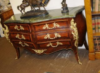 Pair French Bombe Commodes Chest Drawers Empire Furniture