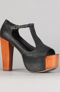 Jeffrey Campbell The Foxy Shoe in Black Leather