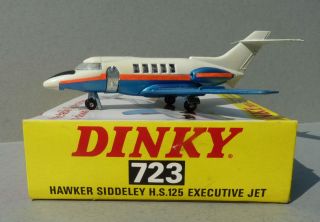 DINKY TOYS 723 Hawker Siddeley HS125 Executive Jet Mint boxed ex shop