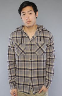Lifetime Collective The Crazy Horse Hooded Buttondown Shirt in Tan